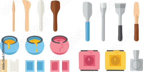 Waxing Kit Vector Illustration Beauty and Spa Essentials