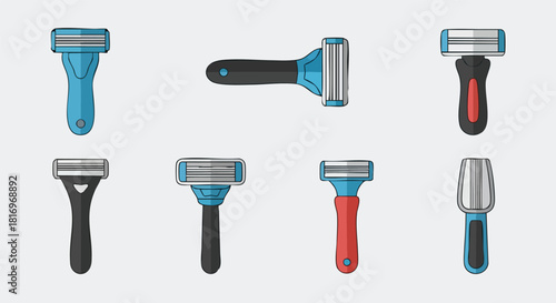 Razor Collection Vector Graphic Sharp Shaving Essentials