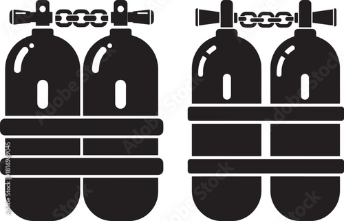 Two scuba diving tank silhouettes