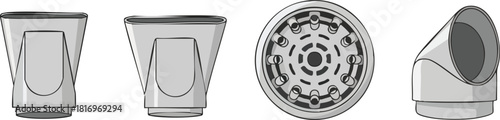 Abstract geometric shapes forming minimalist cups design
