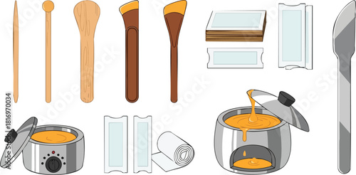 Waxing Set Illustration Smooth Skin Essentials for Hair Removal