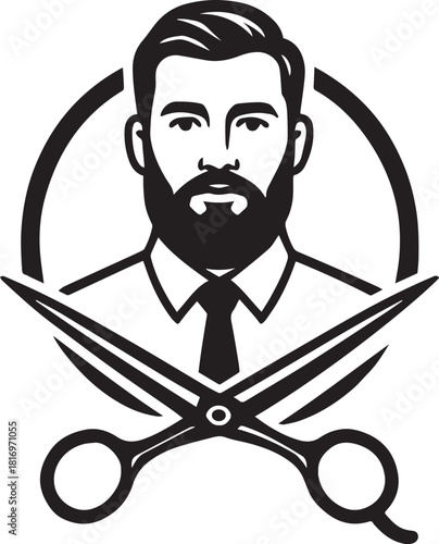 Bearded Barber Silhouettes | Vintage Male Grooming Vector Icons