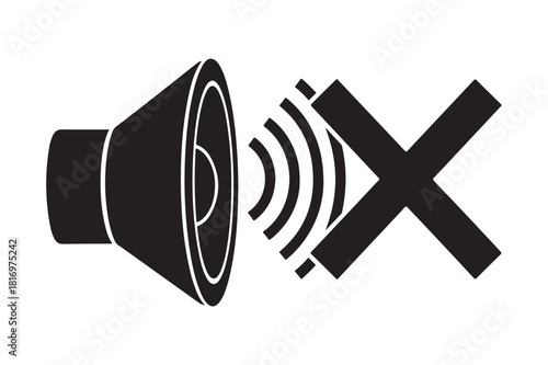 Sound off icon, mute symbol, audio silent illustration for ui