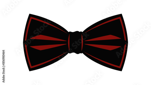 Classic black and red striped bow tie