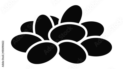 Stylized black silhouette of a cluster of grapes