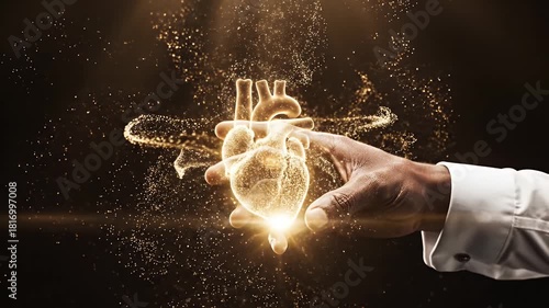 Wallpaper Mural Abstract golden particles swirling against a dark background creating a dynamic and mesmerizing visual effect Torontodigital.ca