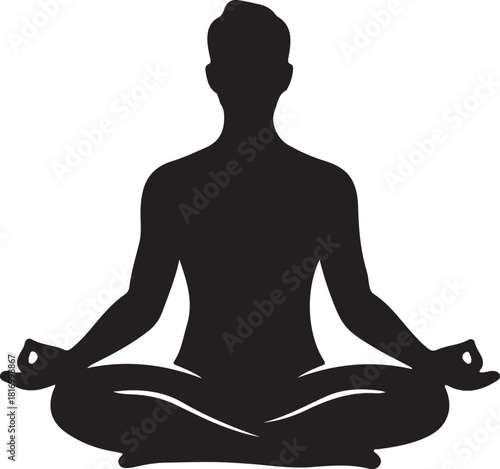 Meditation Yoga Pose Silhouette Illustration