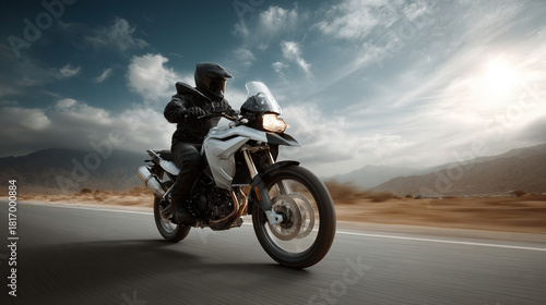 motorcyclist riding a motorcycle on the road