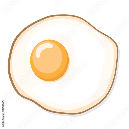 Fried egg vector illustration designed for menu graphics and culinary branding