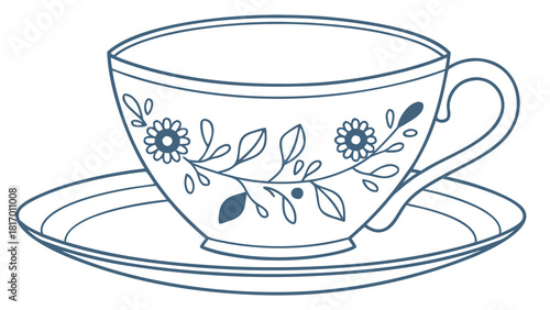 British tea cup minimal cute modern style