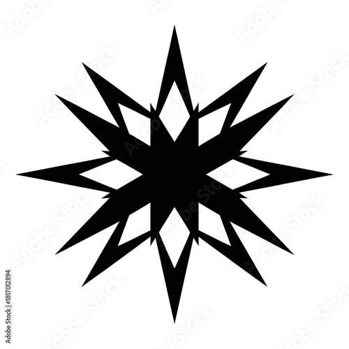 Abstract Geometric Star Burst – Modern Solid Black Vector Logo