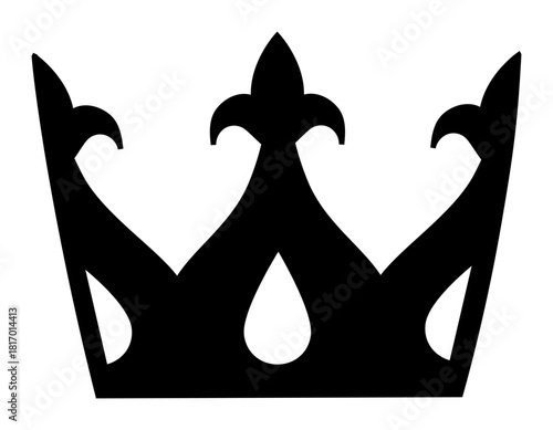 Majestic black crown silhouette illustrates royal authority and success