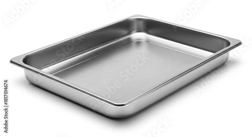 Professional stainless steel baking pan ready for culinary creations, bringing a touch of elegance to your kitchen with this durable and versatile tray