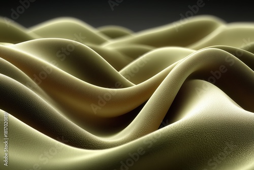 Fototapeta Naklejka Na Ścianę i Meble -  Abstract soft wavy texture of velvet fabric or smooth sand dunes in muted gold.

