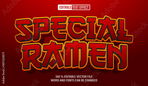 Editable 3d text style effect - Special Ramen text effect Template