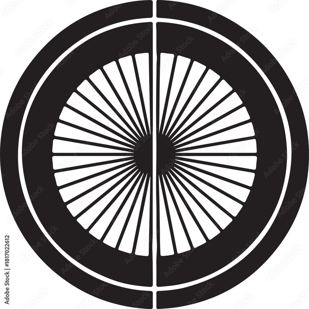 Obraz premium Solar Prism Split Circle Silhouette Art