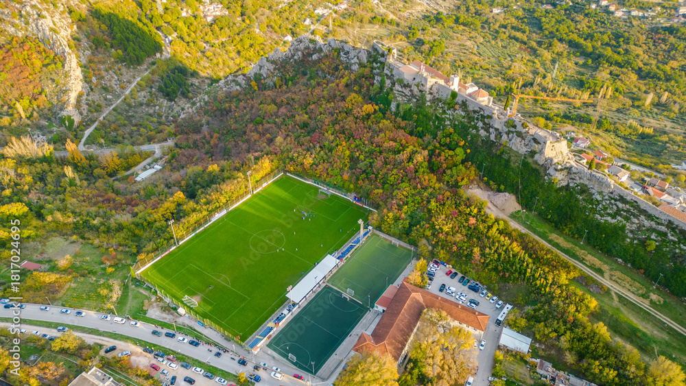 Fototapeta premium Klis Fortress Valley Aerial