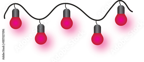 Magenta Bulb String Lights on a Wire magenta lights
