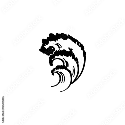 Wave hand drawn vector illustration