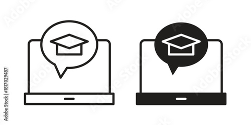 E learning icon for template. Icon vector graphic set