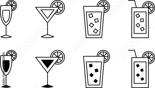 Cocktail Icons Set