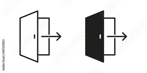 Exit icon for template. Icon vector graphic set