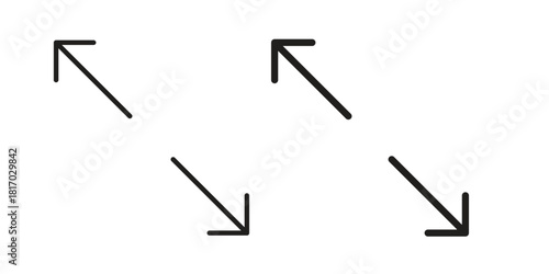 Expand arrows icon for template. Icon vector graphic set