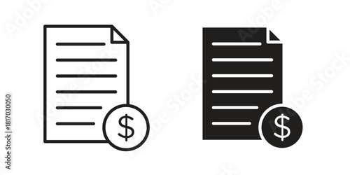 File invoice icon for template. Icon vector graphic set