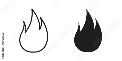 Flame icon for template. Icon vector graphic set