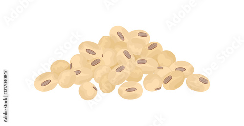 Soybean heap isolated on white background. Vector cartoon flat illustration. Legume icon.