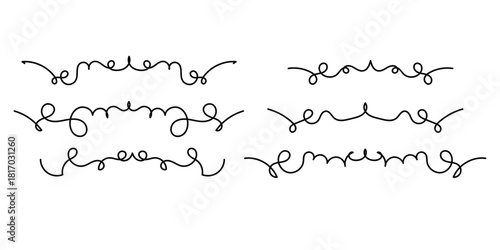 Set of Vintage decorative lines. text dividers. Line border. Lines separators, Borders, Set of various doodle style line dividers and arrow icons for design