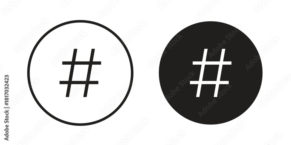 Obraz premium Hashtag icon for template. Icon vector graphic set