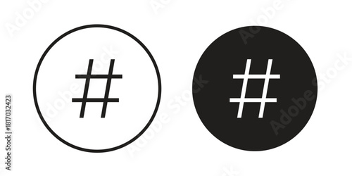 Hashtag icon for template. Icon vector graphic set