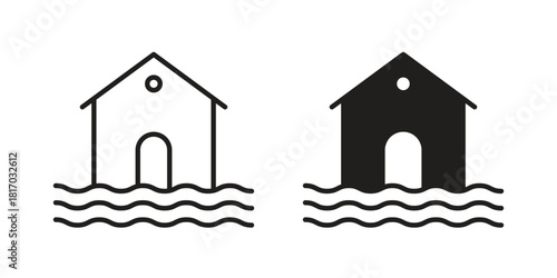 House flood icon for template. Icon vector graphic set