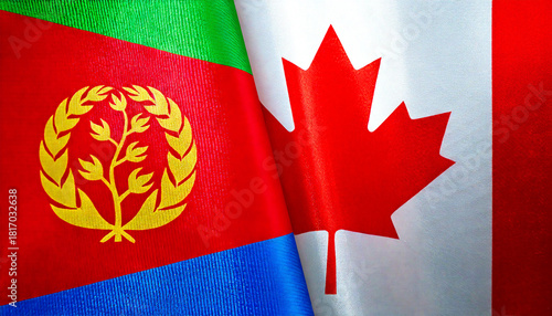 カナダの国旗とエリトリアの国旗(canada flag & Eritrea flag.)
