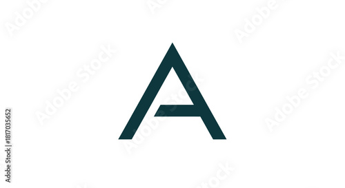 Sleek, geometric dark teal letter A logo with a modern, incomplete crossbar design.