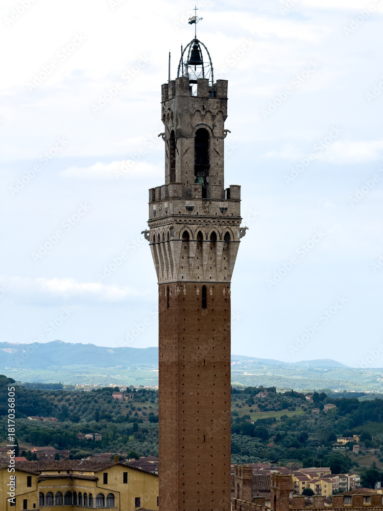 Fototapeta premium Torre del Mangia, Palazzo Pubblico - Siena, Italy