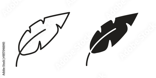 Feather icon pictogram in trendy outline style. icon, sign or symbol.