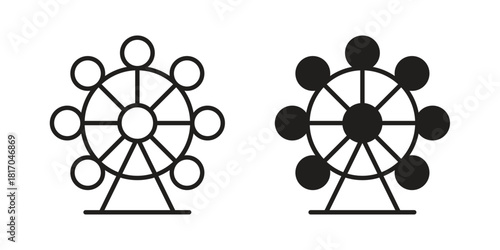 Ferris wheel icon pictogram in trendy outline style. icon, sign or symbol.
