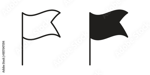 Flag icon pictogram in trendy outline style. icon, sign or symbol.