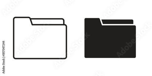 Folder upload icon pictogram in trendy outline style. icon, sign or symbol.