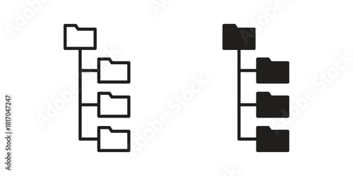 Folder tree icon pictogram in trendy outline style. icon, sign or symbol.