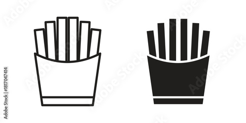 French-fries icon pictogram in trendy outline style. icon, sign or symbol.