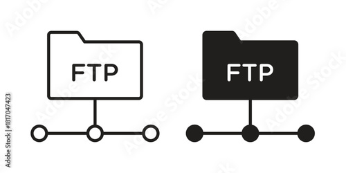 FTP icon pictogram in trendy outline style. icon, sign or symbol.