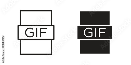 Gif icon pictogram in trendy outline style. icon, sign or symbol.
