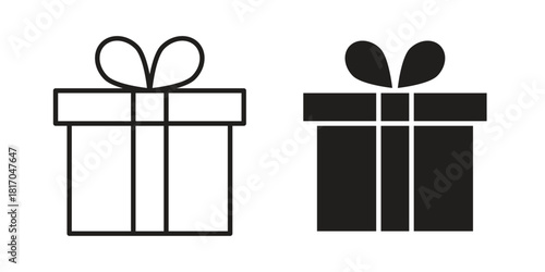 Gift icon pictogram in trendy outline style. icon, sign or symbol.