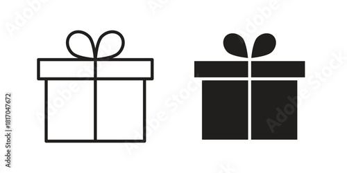 Gift icon pictogram in trendy outline style. icon, sign or symbol.