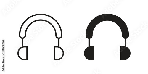 Headset icon pictogram in trendy outline style. icon, sign or symbol.