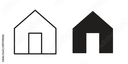 Home icon pictogram in trendy outline style. icon, sign or symbol.