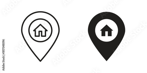 Home location icon pictogram in trendy outline style. icon, sign or symbol.